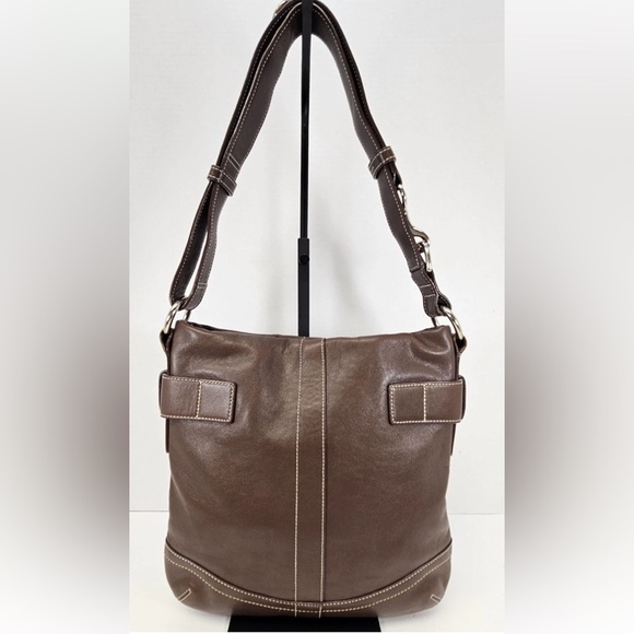 Coach Chocolate Brown Leather Shoulder Bag - Picture 2 of 16